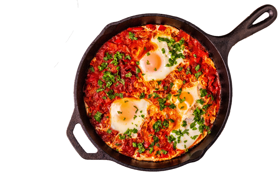 Shakshuka in a frying pan